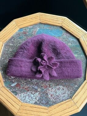 Angora Wool Blend Purple Women’s Hat
